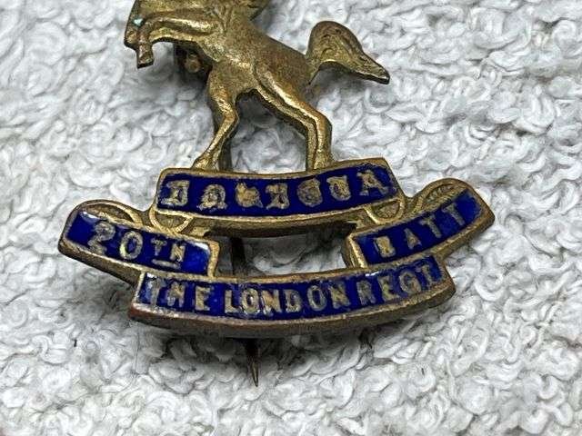 60) Excellent Original WW1 WW2 Sweetheart Brooch 20th Battalion London Regiment — image 4