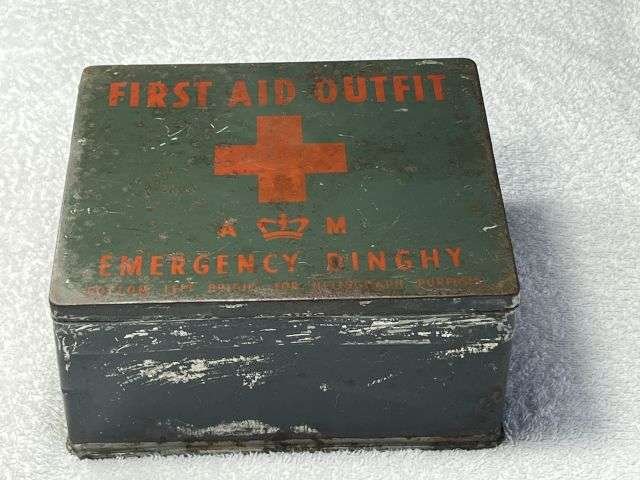 66) Excellent Original WW2 RAF Air Ministry Aircraft First Aid Outfit Emergency Dinghy Tin — image 7