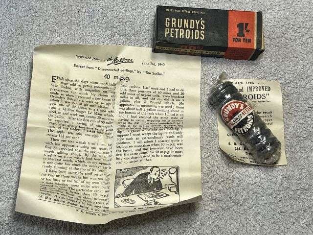 33) Complete Original WW2 Wartime Grundy's Petroids To Increase Fuel Economy Dated 1940 — image 10