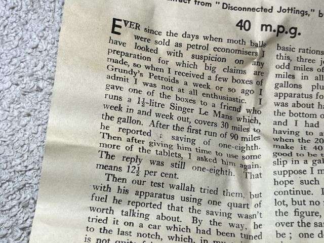 33) Complete Original WW2 Wartime Grundy's Petroids To Increase Fuel Economy Dated 1940 — image 7