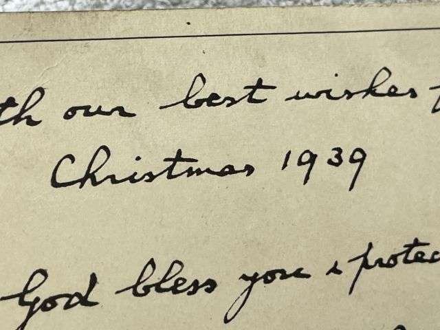 39) Excellent Original WW2 Best Wishes Post Card From The King & Queen to The BEF Christmas 1939 — image 2