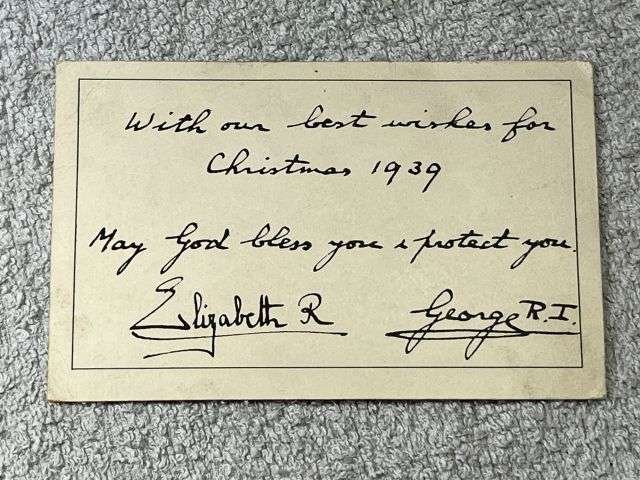 39) Excellent Original WW2 Best Wishes Post Card From The King & Queen to The BEF Christmas 1939 — image 4