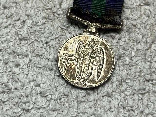 40) Good Well Used Original General Service Medal Miniature ERII — image 3