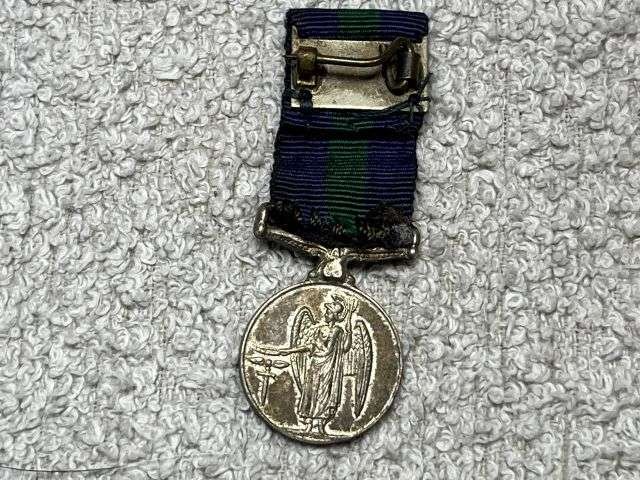40) Good Well Used Original General Service Medal Miniature ERII — image 4