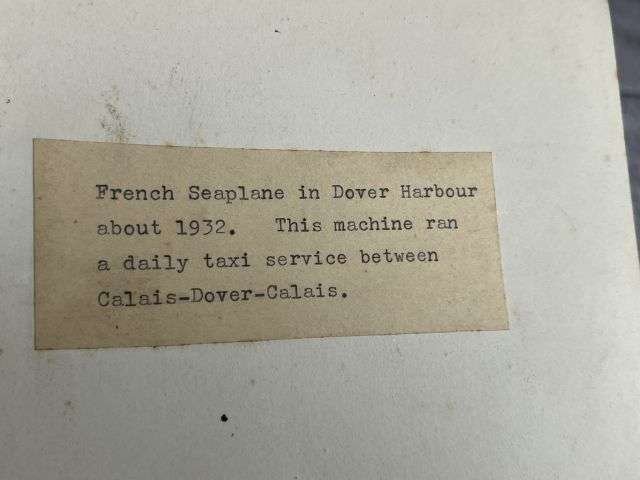 93) Interesting Pair of Original Photographs Showing A French Sea Plane Taxi Service Dover-Calais 1932 — image 2