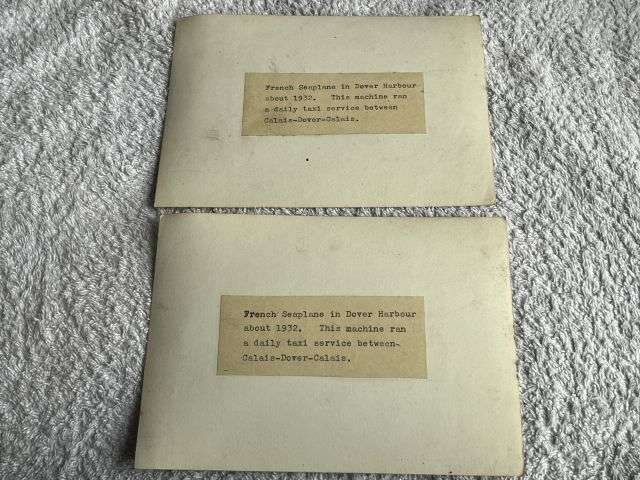 93) Interesting Pair of Original Photographs Showing A French Sea Plane Taxi Service Dover-Calais 1932 — image 3