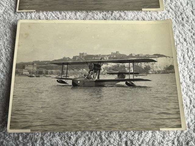 93) Interesting Pair of Original Photographs Showing A French Sea Plane Taxi Service Dover-Calais 1932 — image 4
