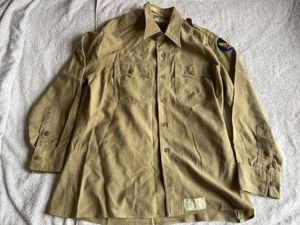 116) Original WW2 Era US Army Officers Khaki Cotton Shirt …