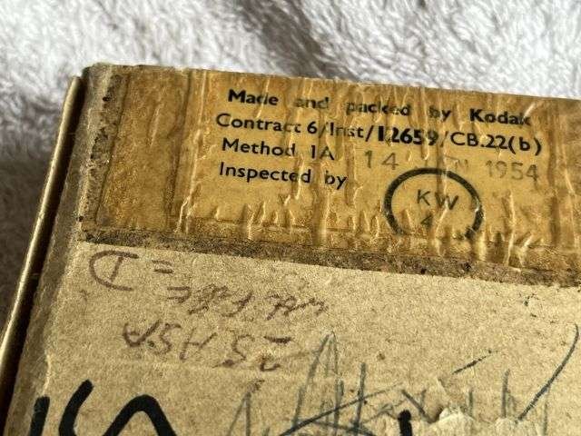 180) Excellent Original Early 1950s RAF Aircraft Camera Film Cassettes 14B/3474 In Original Box of Issue — image 8