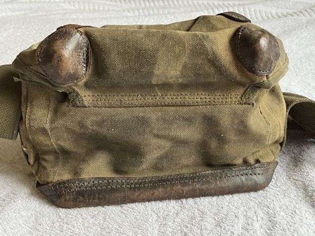 162) Dirty Tatty Original WW2 US Army Signals Heavy Duty Canvas & Leather Tool or Spares Bag — image 10