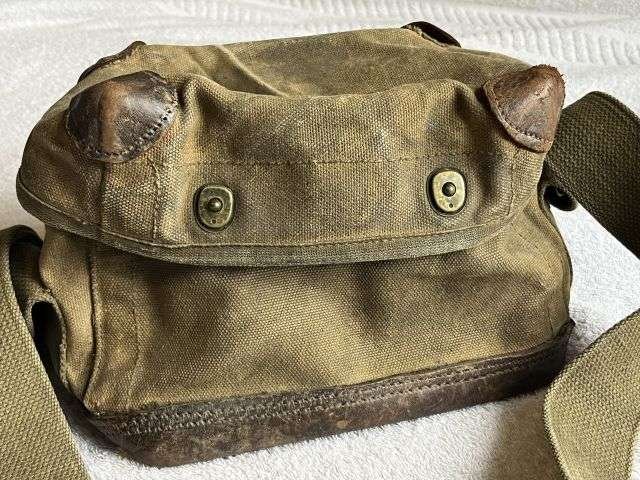 162) Dirty Tatty Original WW2 US Army Signals Heavy Duty Canvas & Leather Tool or Spares Bag — image 12