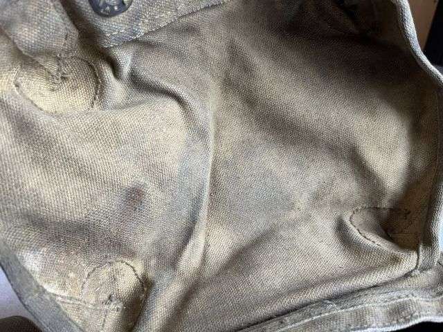 162) Dirty Tatty Original WW2 US Army Signals Heavy Duty Canvas & Leather Tool or Spares Bag — image 2