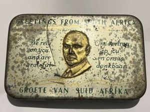 165) Large Original WW2 South African Greetings Tin With Best …