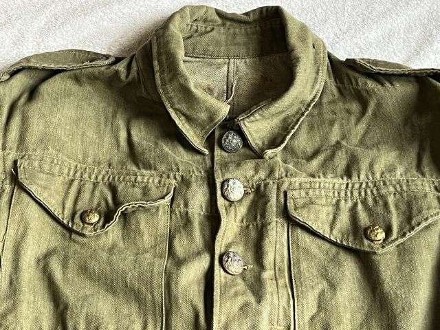 146) Good Used Original WW2 Era Denim Overalls Blouse In a Good Size 8 — image 13