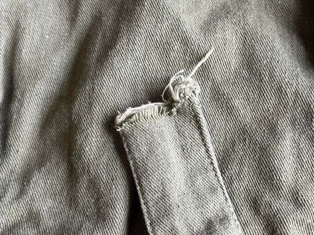 146) Good Used Original WW2 Era Denim Overalls Blouse In a Good Size 8 — image 8