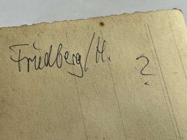 152) Original WW2 German Photograph of 3 German Army Officers Talking. Marked Friedberg/H — image 2