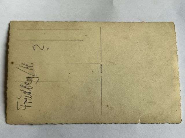 152) Original WW2 German Photograph of 3 German Army Officers Talking. Marked Friedberg/H — image 3