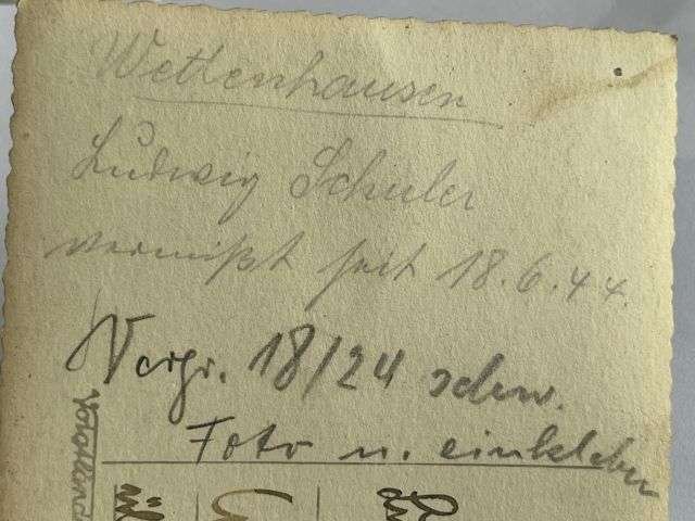 154) Good Original WW2 German Portrait Photograph of Army Soldier. Writing to Back — image 2