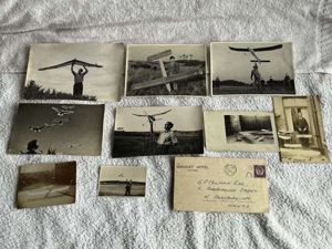 106) Interesting Set of 9 Vintage Photographs Showing Model Aircraft …