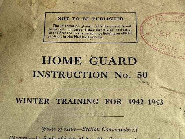 114) Tatty Original WW2 Home Guard Instruction No. 50 Winter Training For 1942-1943 — image 5