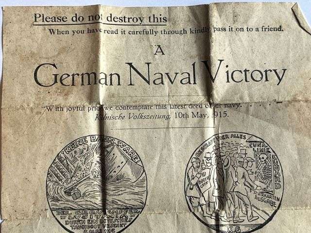 57) Excellent WW1 RMS Lusitania Propaganda Medal In Original Box with Original Certificate — image 4