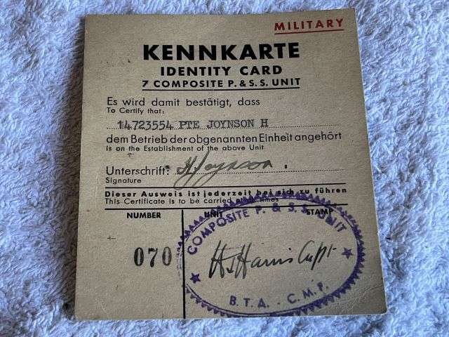 46) WW2 & Later British Army Dog Tags, Soldiers Service & Pay Book, Release Book & Paperwork 14723554 H.R.Joynson ACC — image 20