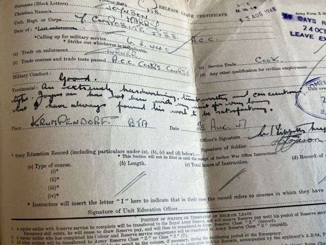 46) WW2 & Later British Army Dog Tags, Soldiers Service & Pay Book, Release Book & Paperwork 14723554 H.R.Joynson ACC — image 27