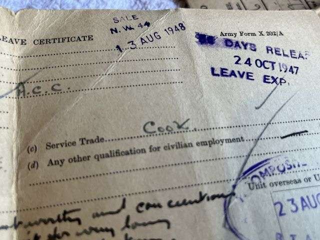 46) WW2 & Later British Army Dog Tags, Soldiers Service & Pay Book, Release Book & Paperwork 14723554 H.R.Joynson ACC — image 28