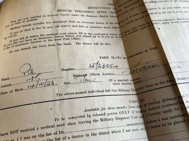 46) WW2 & Later British Army Dog Tags, Soldiers Service & Pay Book, Release Book & Paperwork 14723554 H.R.Joynson ACC — image 31