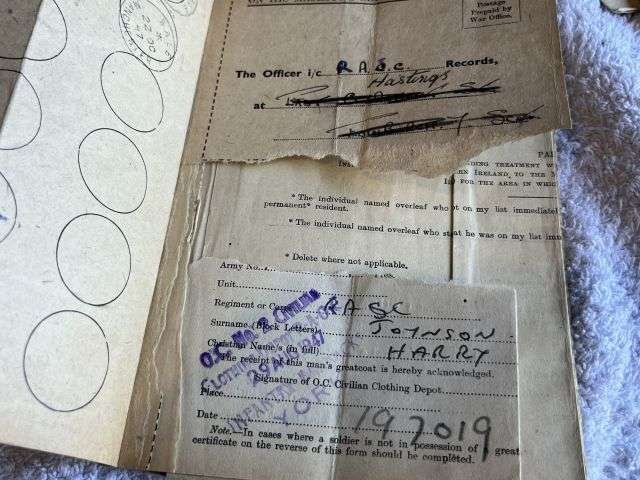 46) WW2 & Later British Army Dog Tags, Soldiers Service & Pay Book, Release Book & Paperwork 14723554 H.R.Joynson ACC — image 32