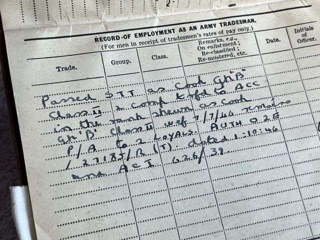 46) WW2 & Later British Army Dog Tags, Soldiers Service & Pay Book, Release Book & Paperwork 14723554 H.R.Joynson ACC — image 42