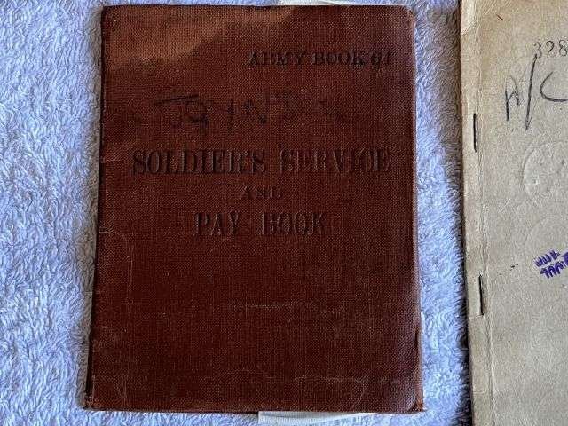 46) WW2 & Later British Army Dog Tags, Soldiers Service & Pay Book, Release Book & Paperwork 14723554 H.R.Joynson ACC — image 48