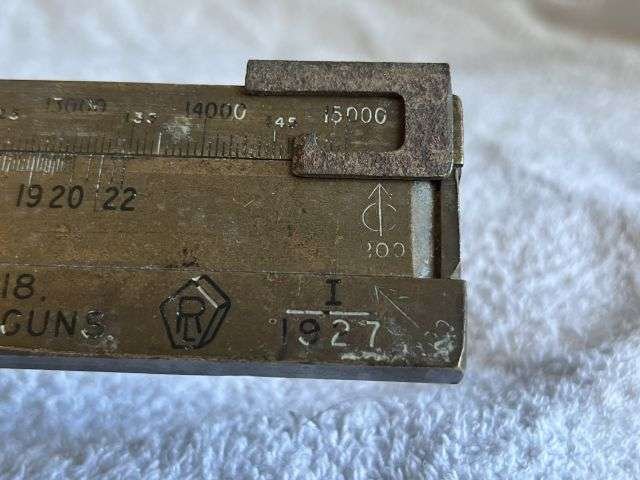 49) Excellent Heavy Duty Royal Artillery Field Gun Slide Rule Indicator, Fuze No18 B.L.60pr MKII & MKII* Guns 1927 — image 11