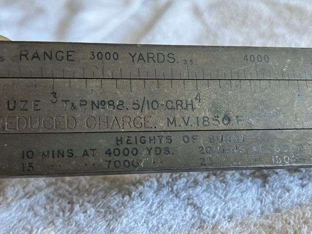49) Excellent Heavy Duty Royal Artillery Field Gun Slide Rule Indicator, Fuze No18 B.L.60pr MKII & MKII* Guns 1927 — image 16