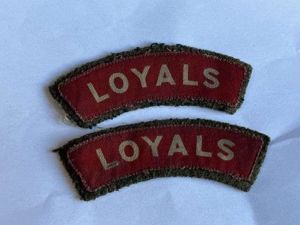 36) Excellent Original WW2 Loyal North Lancashire Regt Printed Cloth …