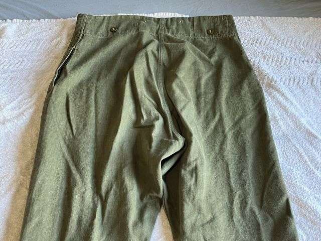 5) Nice Clean WW2 Pattern Denim Battledress Trousers Home Guard Dated 1952 — image 3