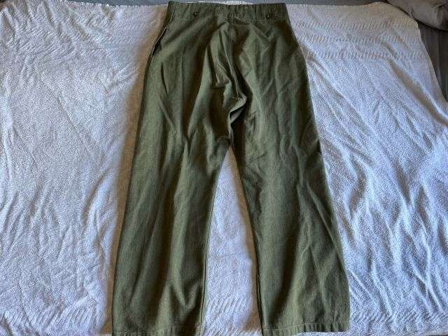 5) Nice Clean WW2 Pattern Denim Battledress Trousers Home Guard Dated 1952 — image 4