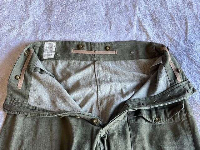 5) Nice Clean WW2 Pattern Denim Battledress Trousers Home Guard Dated 1952 — image 7