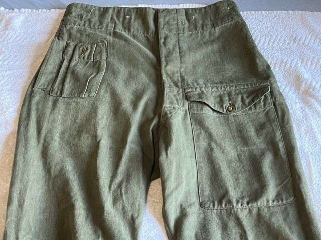 5) Nice Clean WW2 Pattern Denim Battledress Trousers Home Guard Dated 1952 — image 9
