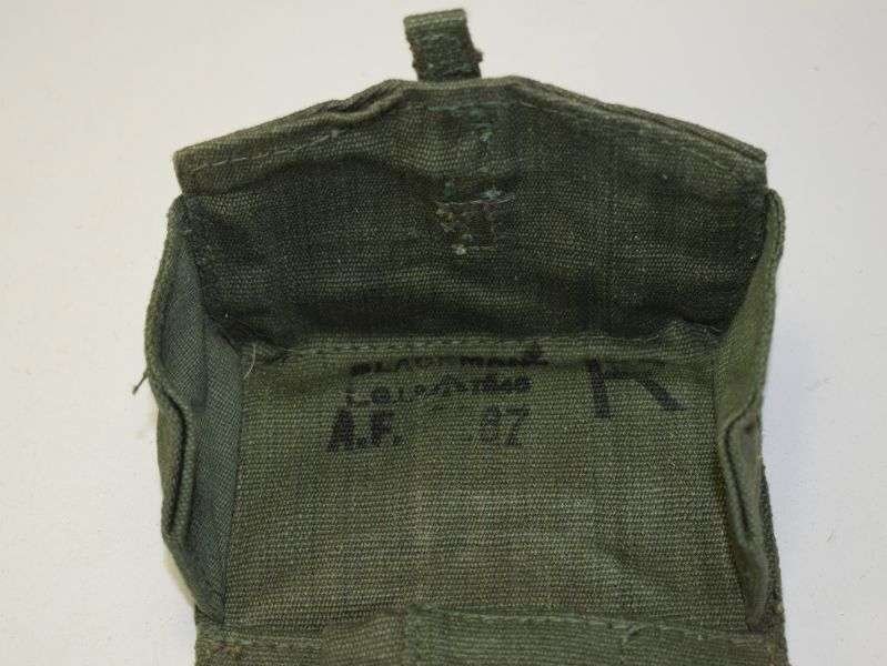 204) Total Mint Original Unissued WW2 British 1944 Pattern Jungle Issue Web Ammo Pouch Dated 1945 — image 4