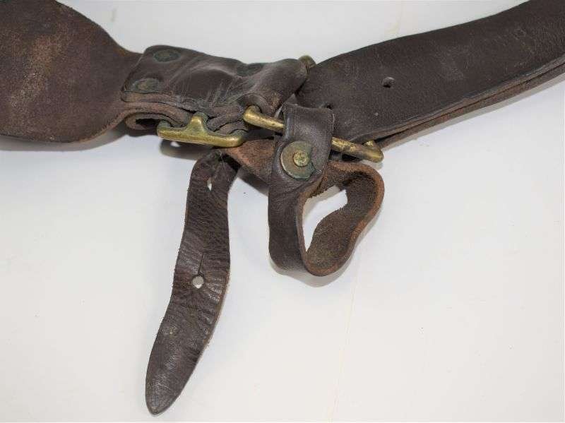 108) WW2 South African or Indian? Made 5 Pocket Leather Bandolier DLW 1942 — image 10