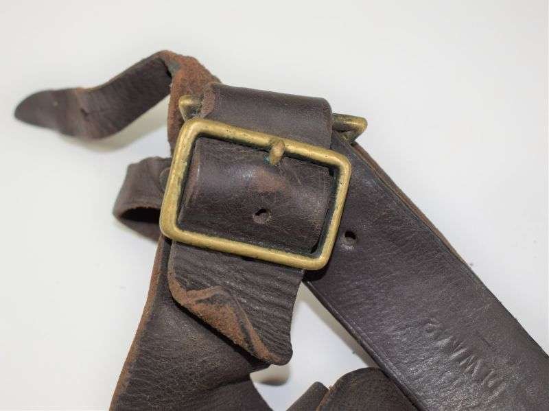 108) WW2 South African or Indian? Made 5 Pocket Leather Bandolier DLW 1942 — image 11