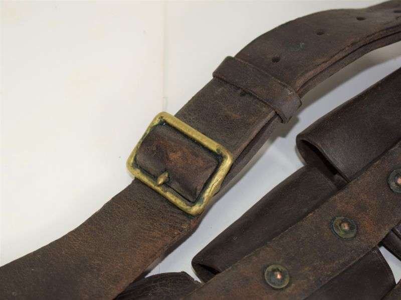 108) WW2 South African or Indian? Made 5 Pocket Leather Bandolier DLW 1942 — image 2