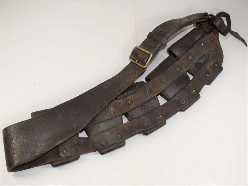 108) WW2 South African or Indian? Made 5 Pocket Leather Bandolier DLW 1942 — image 3