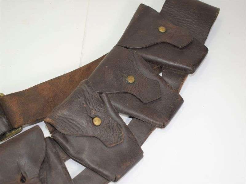 108) WW2 South African or Indian? Made 5 Pocket Leather Bandolier DLW 1942 — image 5