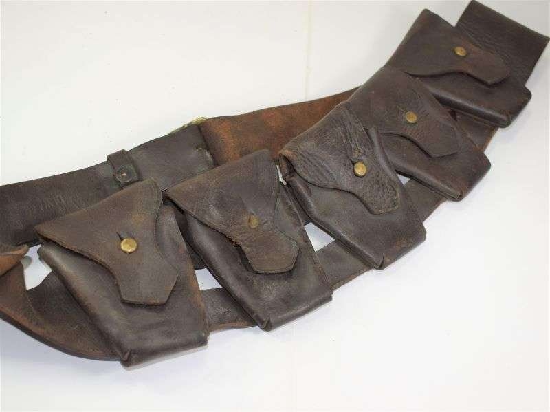 108) WW2 South African or Indian? Made 5 Pocket Leather Bandolier DLW 1942 — image 7