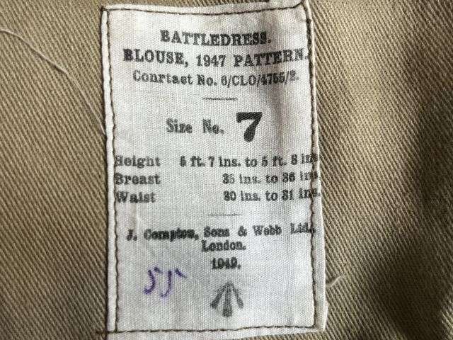 79) Good Original Officers 1947 Pattern Battledress Blouse Dated 1949 — image 4
