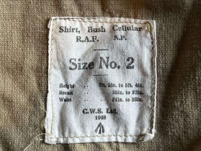 71) Excellent Early Post War RAF Issue KD Cellular Bush Shirt Dated 1948 — image 3