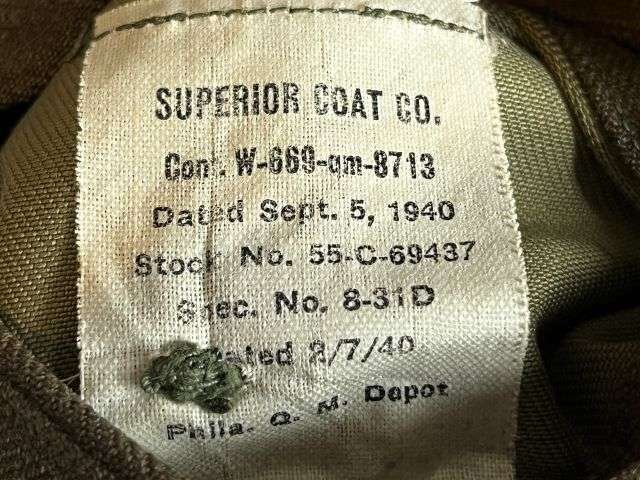 77) Nice Original WW2 US Army Officers M-1940 Jacket With Original Insignia 1940 — image 8