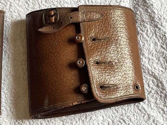 61) Good Original Victorian/Edwardian Ladies Leather Anklets — image 6